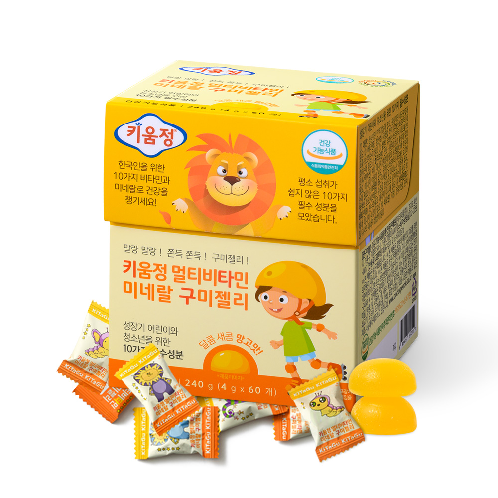 닥터피플 키움정 멀티비타민미네랄 구미젤리(키타구) 60구미 1박스 - 10가지 필수성분 - 상품 이미지