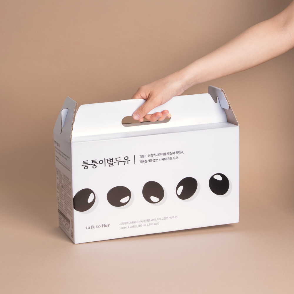 퉁퉁이별두유 임산부 선물 서목태 약콩 콩물 두유 무가당 국산 검은콩 190ml, 40개 이미지 4