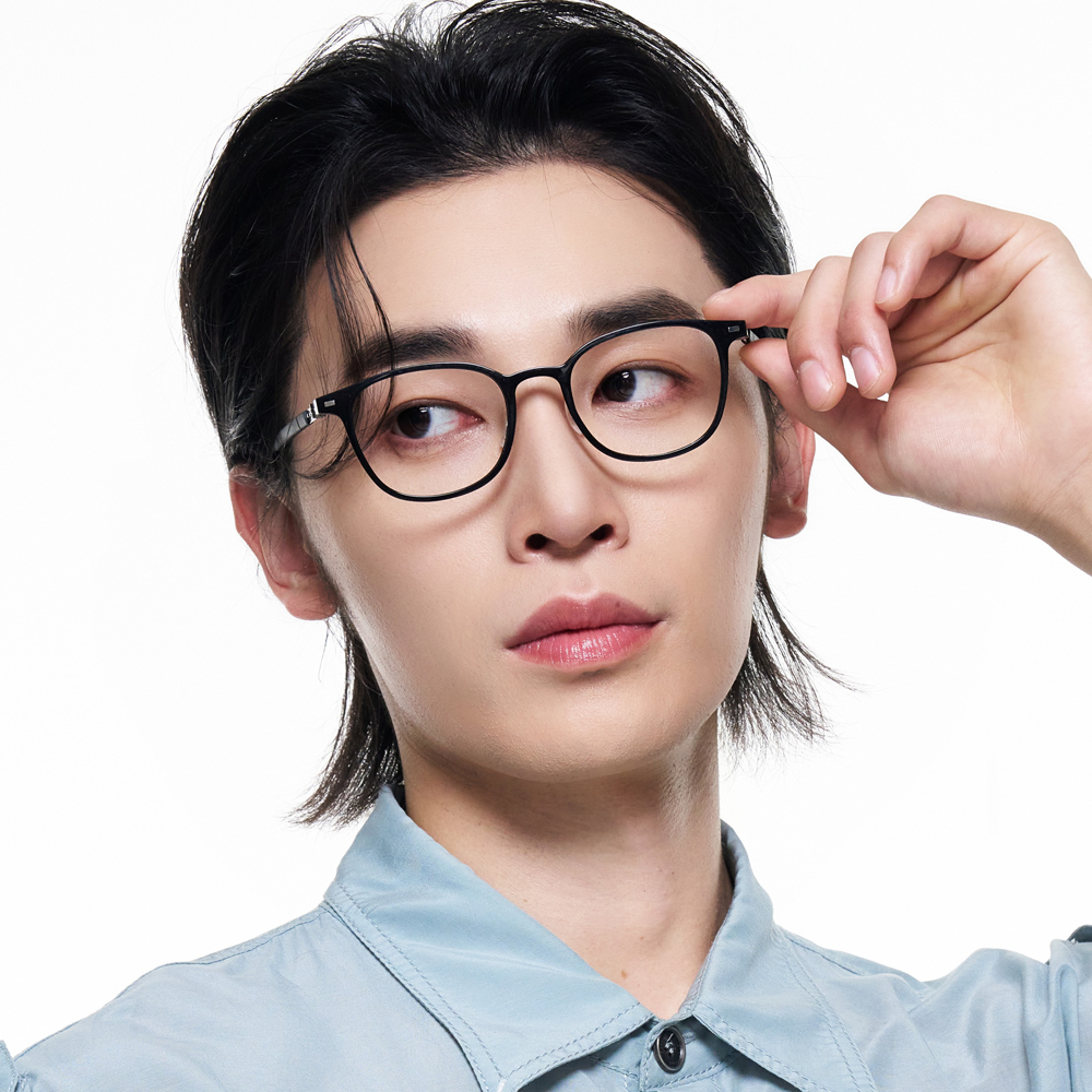 블루스크린차단 초경량 국산 나사없는 사각 뿔테 안경 투명