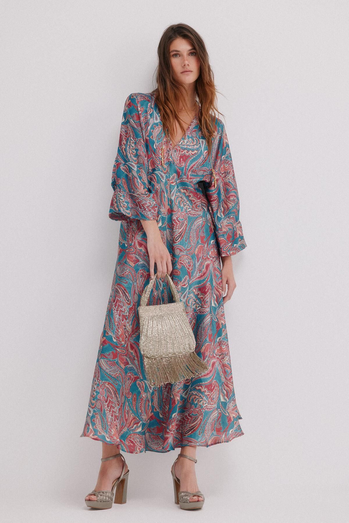 호스 인트로피아 멀티컬러 플로럴 브이넥 미디 원피스 8222116 MULTICOLOR - 상세 이미지 2