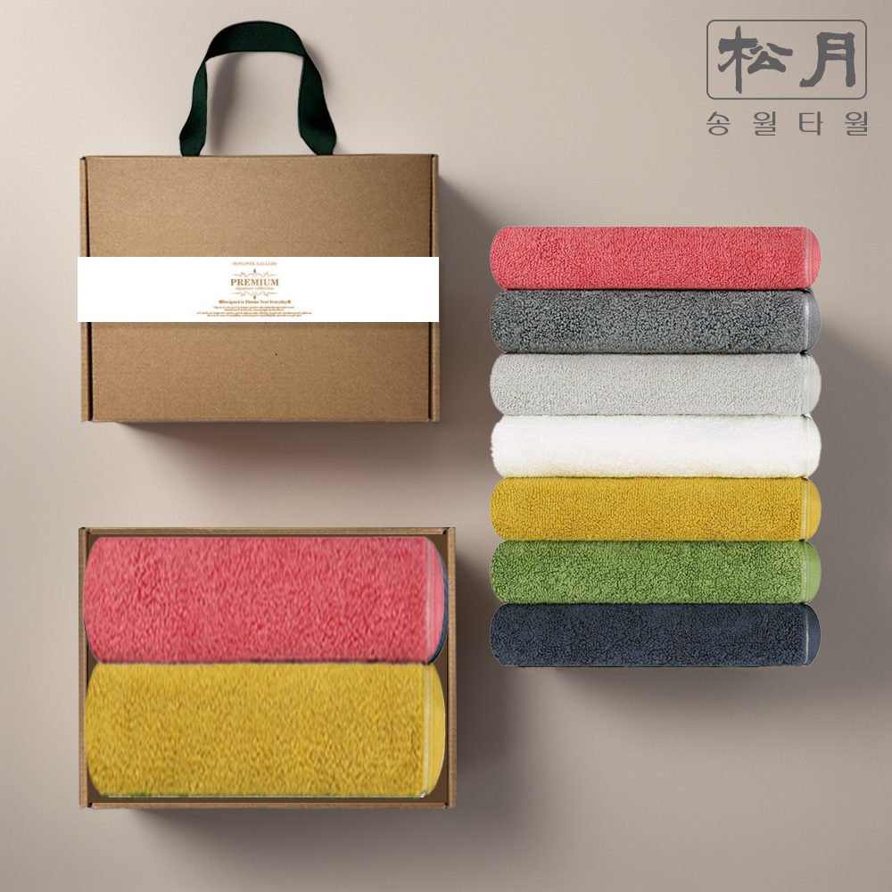송월타올 송월갤러리 프레디 프리미엄 호텔수건2P 고급 선물세트 손잡이 박스