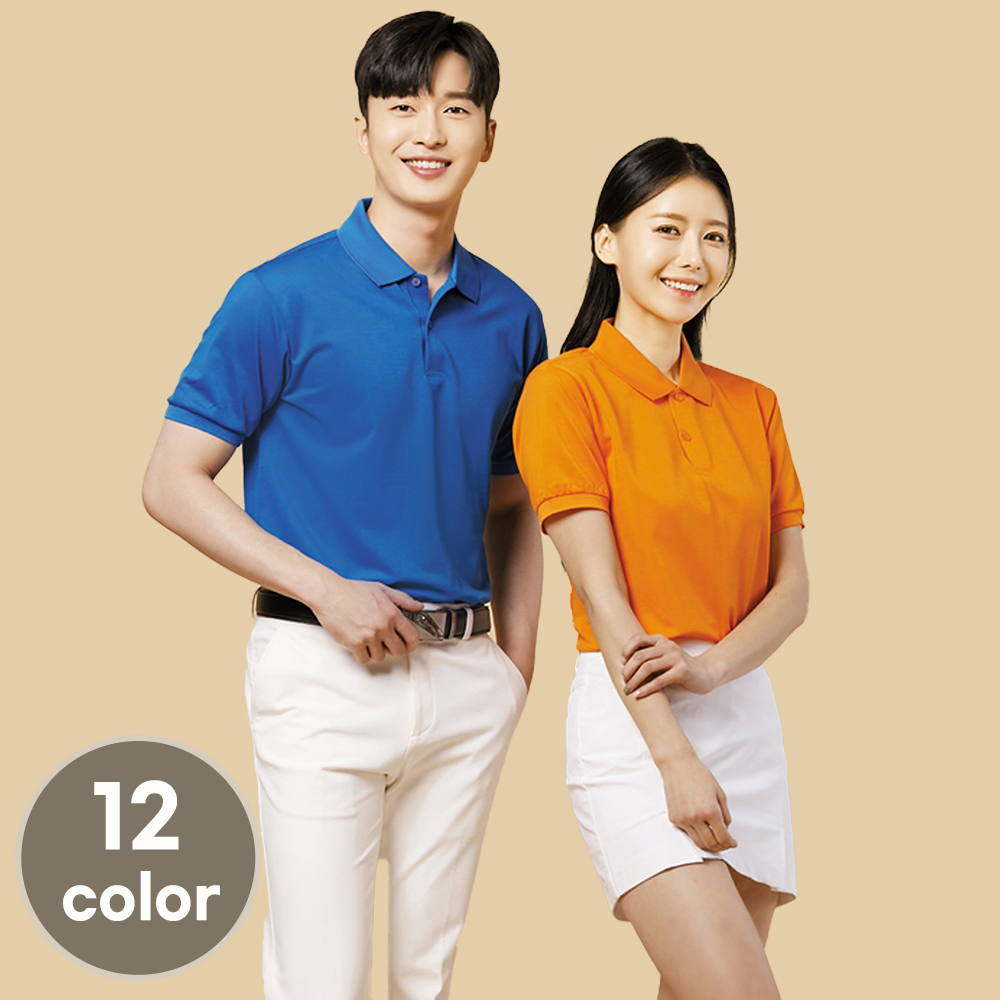 (12color)36수PKG카라(포켓없음) 반팔티셔츠 식당 음식점 가게티 단체티 홀서빙복 - 상품 이미지
