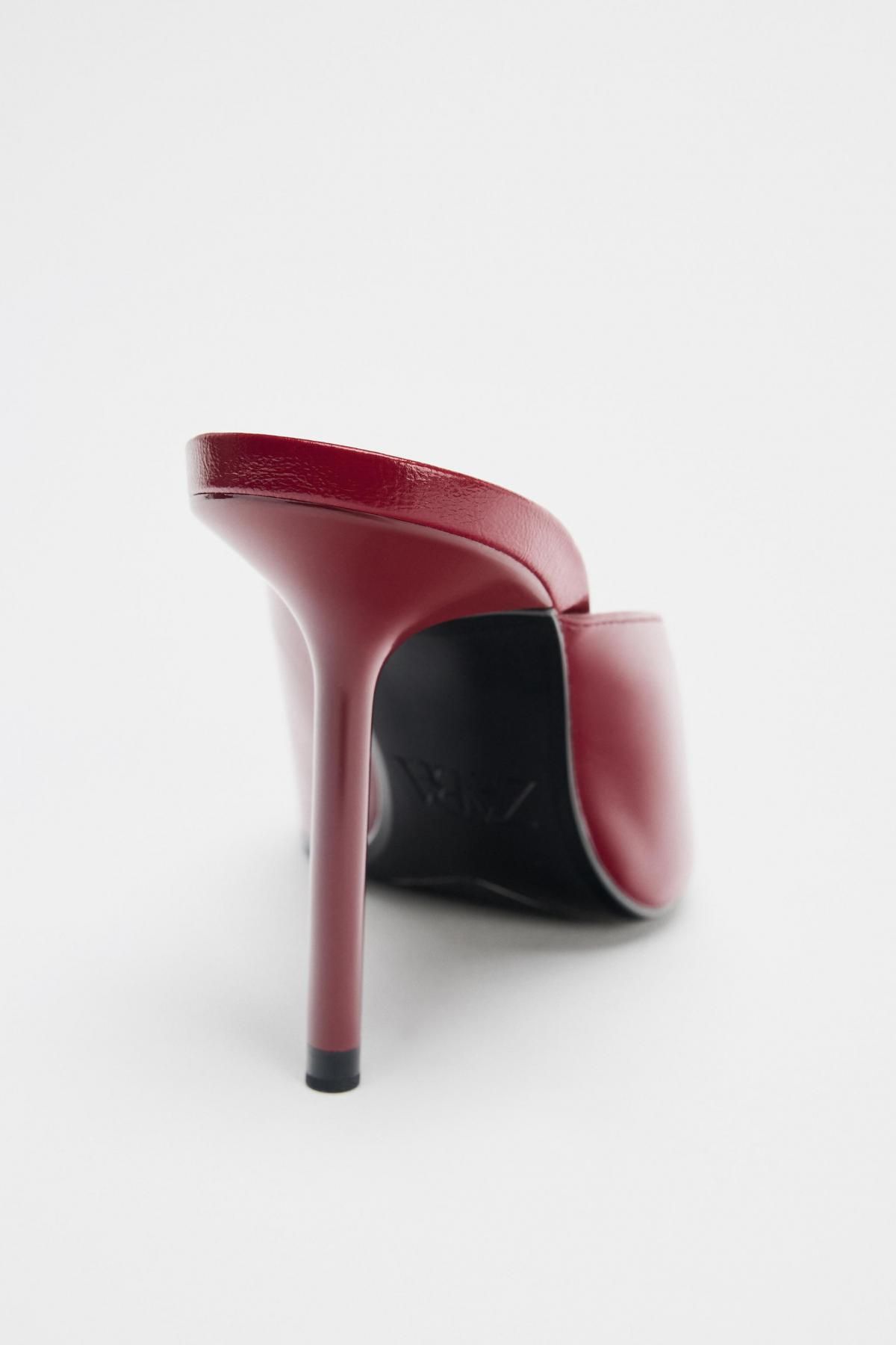 자라 트렌디 오픈토 스틸레토 힐 샌들 3211/610 BURGUNDY RED - 상세 이미지 4