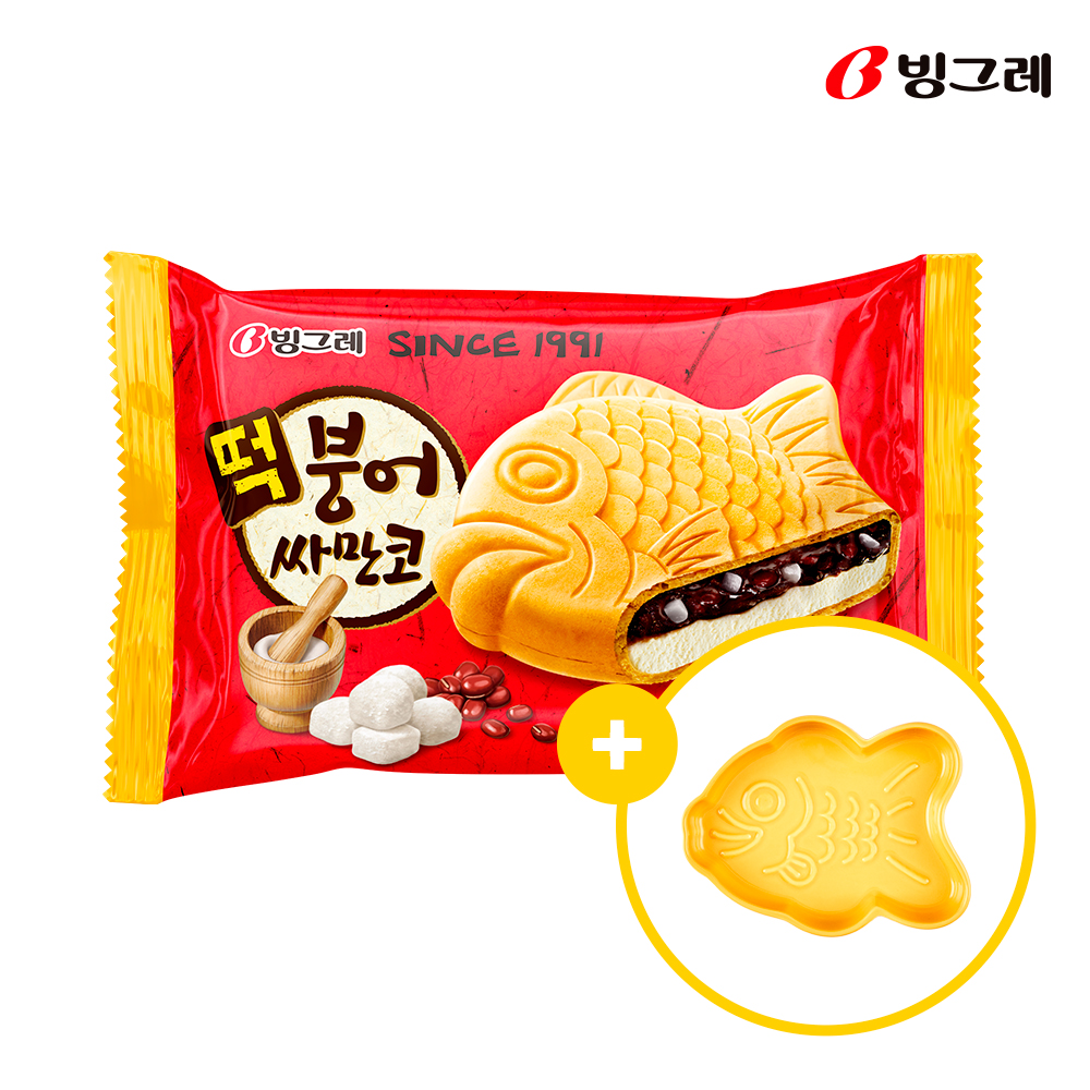 빙그레 떡붕어싸만코 20개입 외 택1 + 붕어싸만코 접시 1개 아이스크림 - 상품 이미지