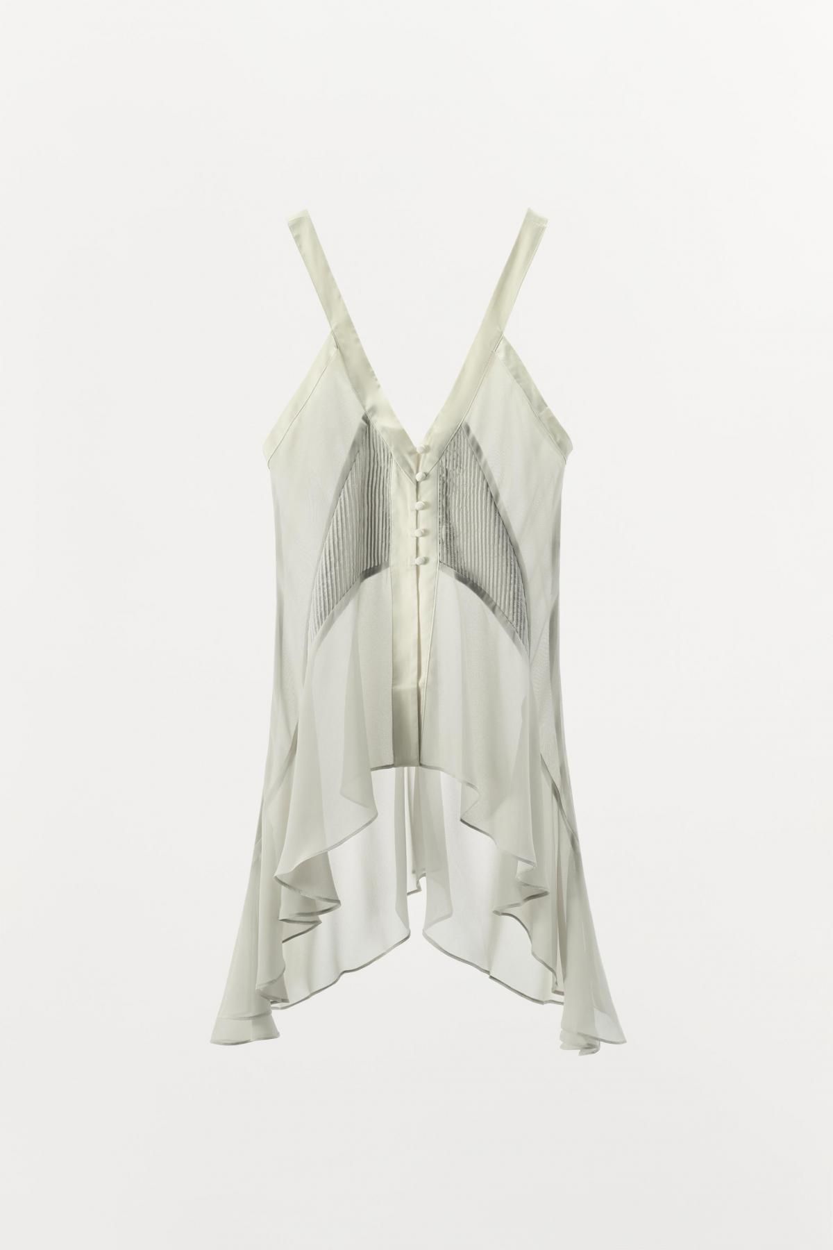 자라 플루이드 스트랩 쉬폰 조젯 탑 1067/624 LIGHT GREY - 메인 이미지