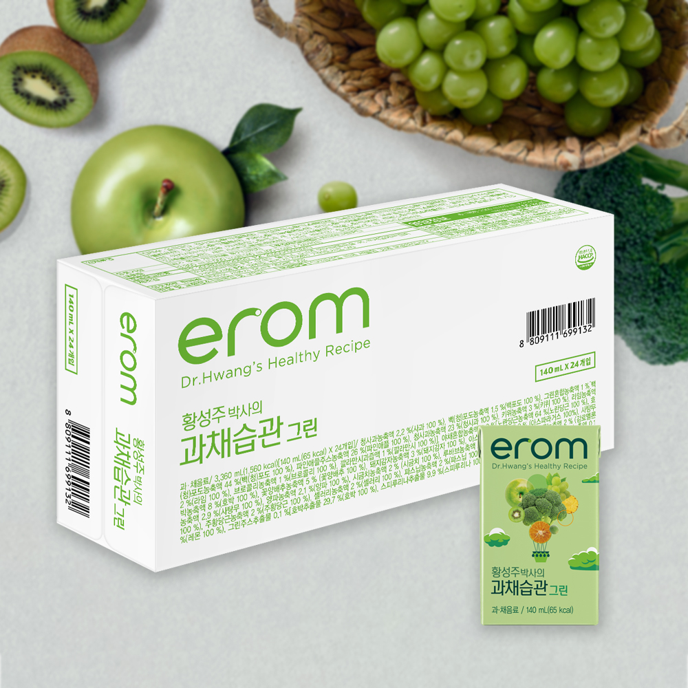 황성주 파인에플 샐러리 주스 과채습관 그린 140ml 24팩