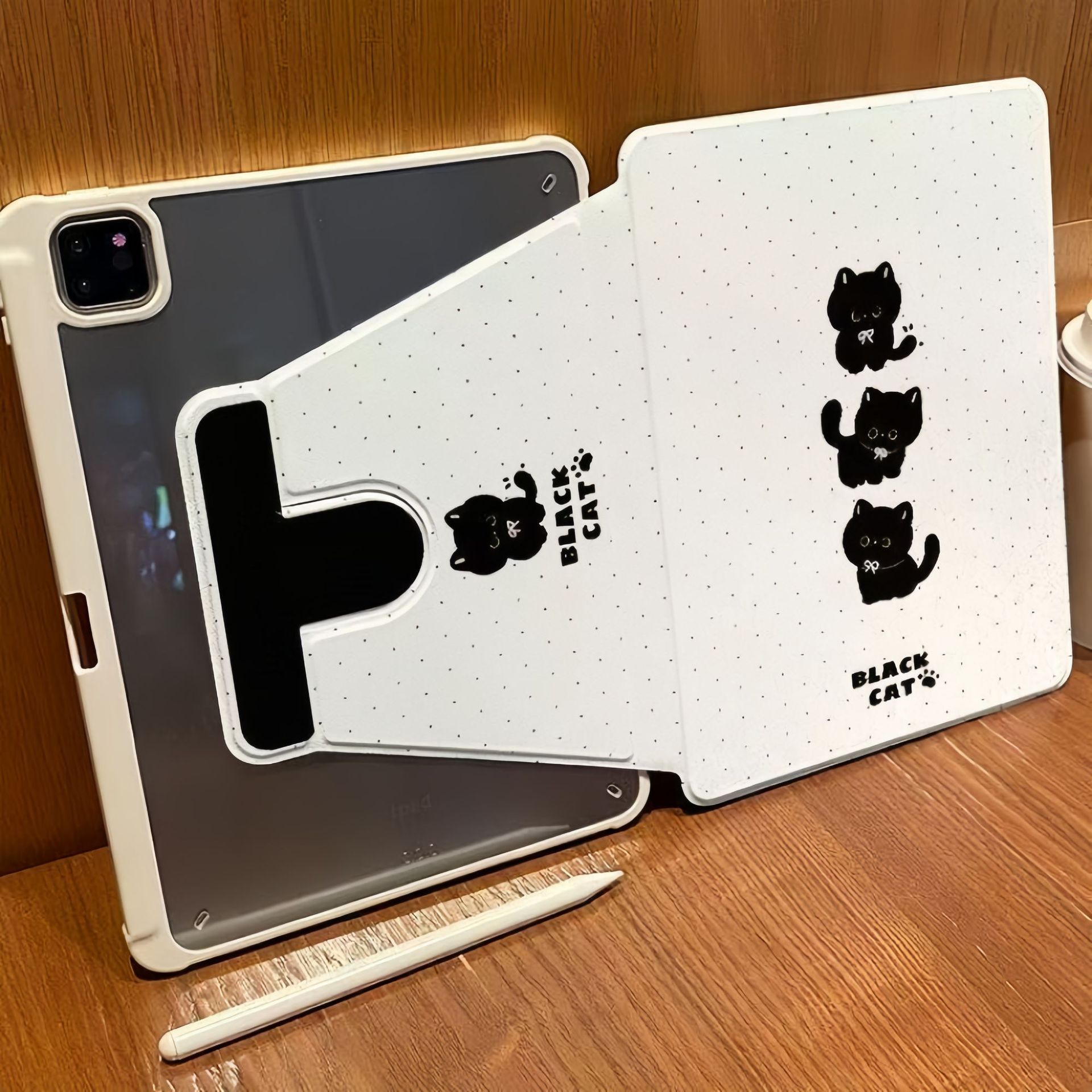 블랙캣 회전 아이패드 케이스  iPadair4/5/6/7 iPadPro/11A16/10 - 상세 이미지 4