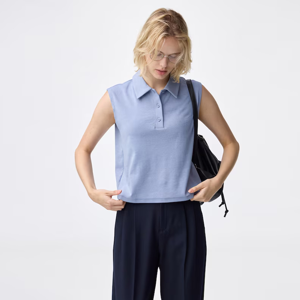 지유 폴로 셔츠 민소매 OSQ + EC 크롭 356308 - 상세 이미지 2