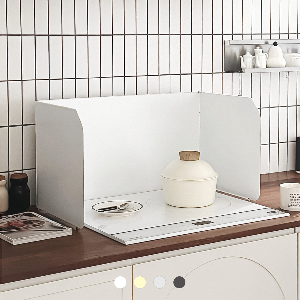 인덕션 가림막 가스렌지가드 기름튐방지 주방용품 덴켄 RG-2020W 크림화이트 제품 이미지