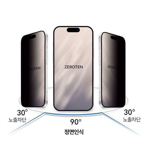 제로텐 사생활 보호 강화유리 액정보호필름 프라이버시 갤럭시A16 버디4, 2매입 - 상세 이미지 3