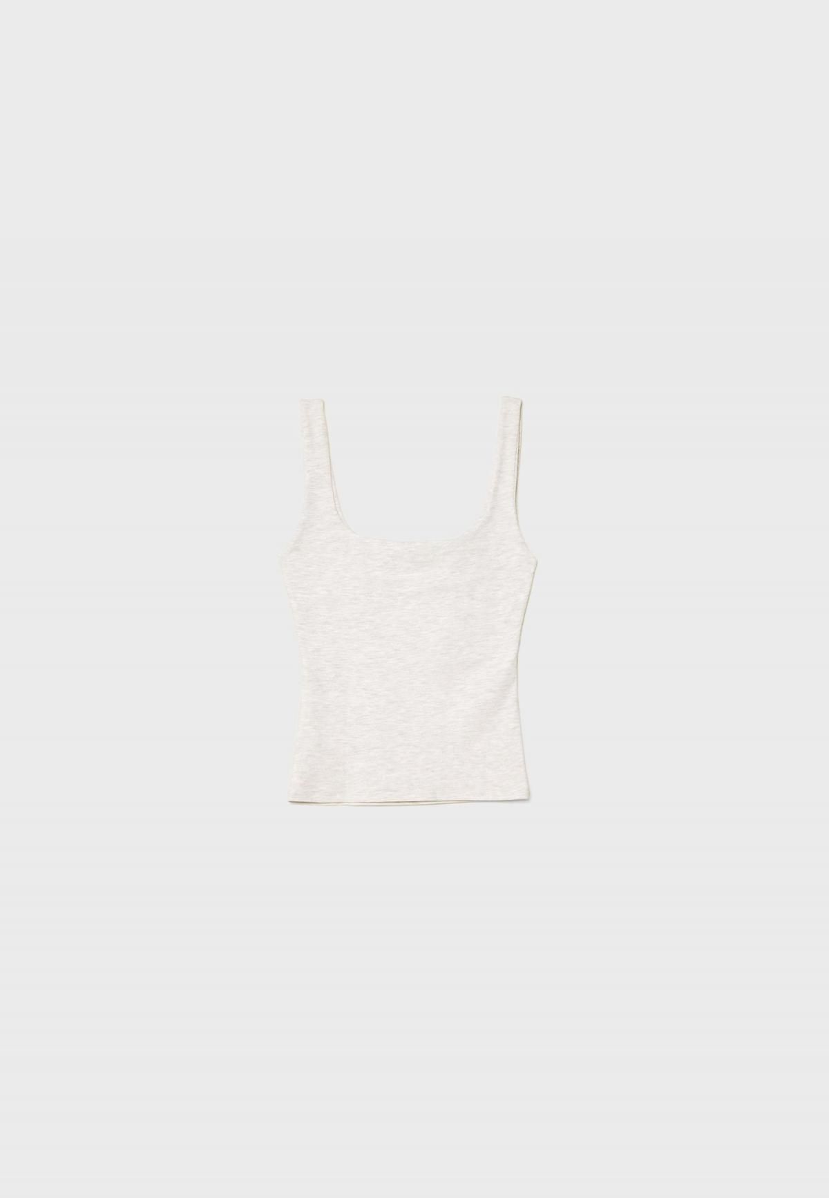 스트라디바리우스 베이직 스퀘어넥 민소매 탑 8044/655 GREY MELANGE - 상품 이미지