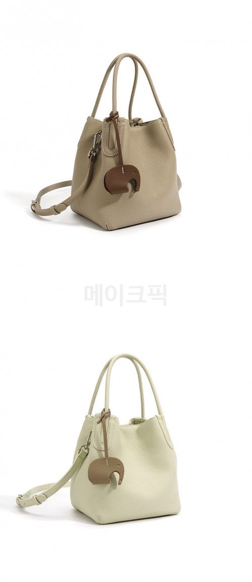 소가죽 토트백 심플한 데일리 가방 출퇴근용 버킷백 여성 패션 미니멀 디자인 활용도 높은 스타일링용 이미지 6