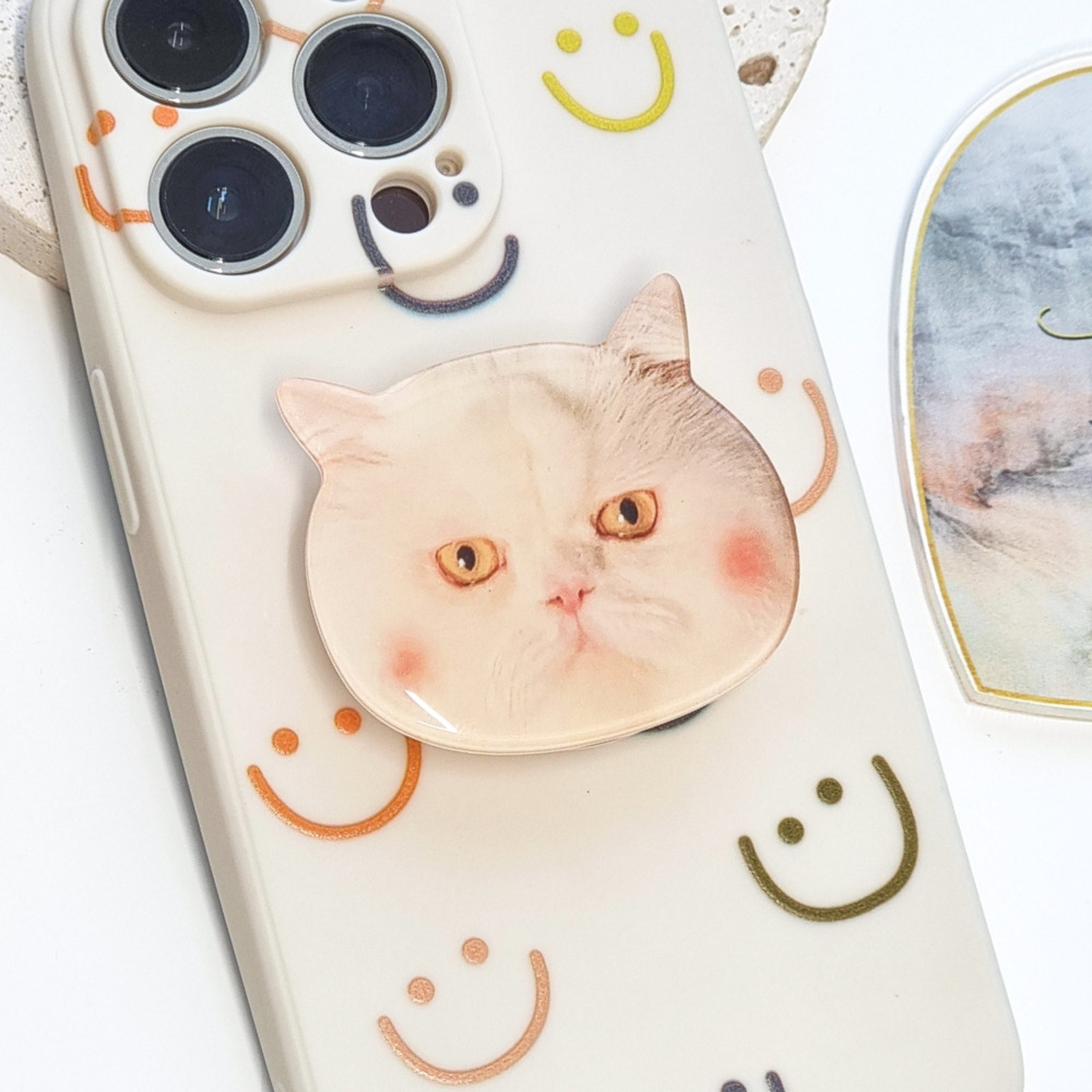 고양이 그립 톡홀더 핸드폰 귀여운 레진 아크릴 스마트톡 이미지 7