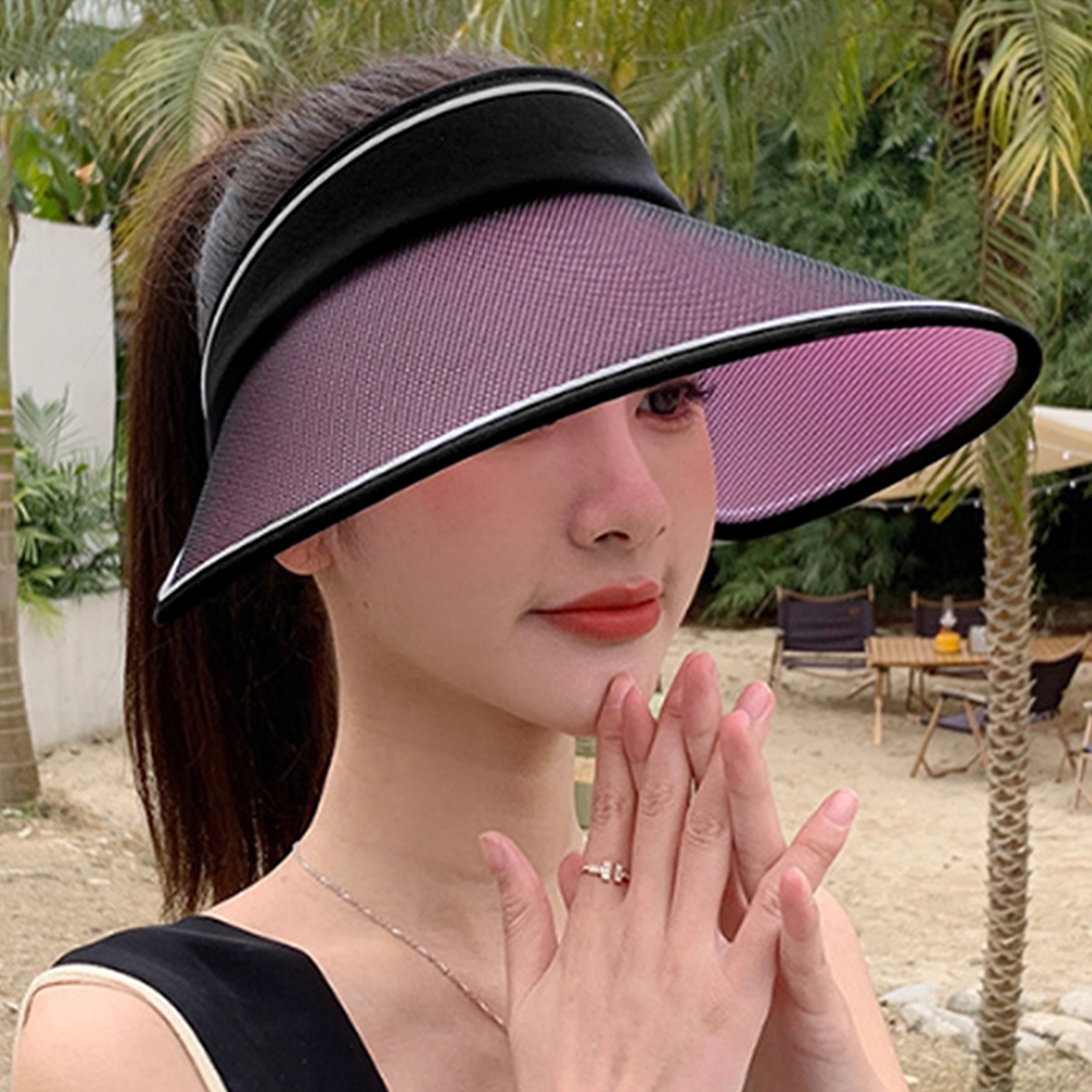 색깔 변하는 여성썬캡 여름 와이드 햇빛차단모자 썬가드