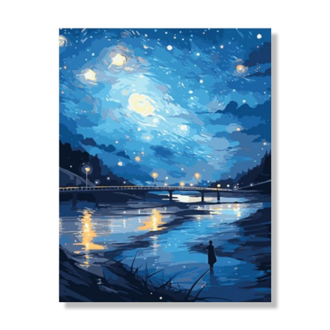 DIY 유화 그림그리기 세트 대형 별 헤는 산책 40x50