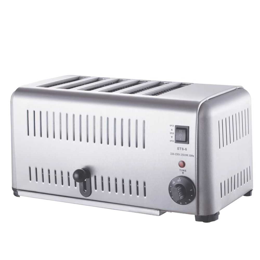 6구 전기 토스트기 식빵 토스터 브런치 간식 조리기 6피스 브러싱 (2cm) - 상품 이미지