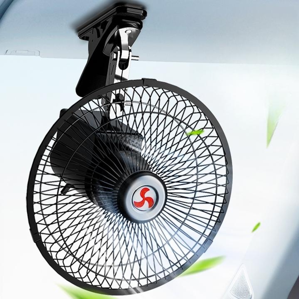 차량용 선풍기 집게형 써큘레이터 회전 360도 미니 카팬 트럭 화물차 지게차 - 상품 이미지