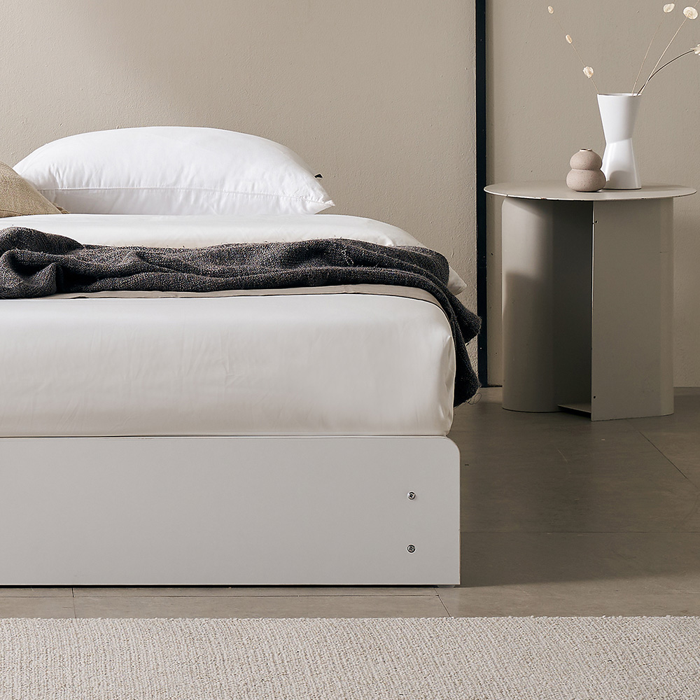 보루네오 모엘 무헤드 평상형 3단서랍형 벙커형 침대프레임 SS(슈퍼싱글), 화이트아이보리