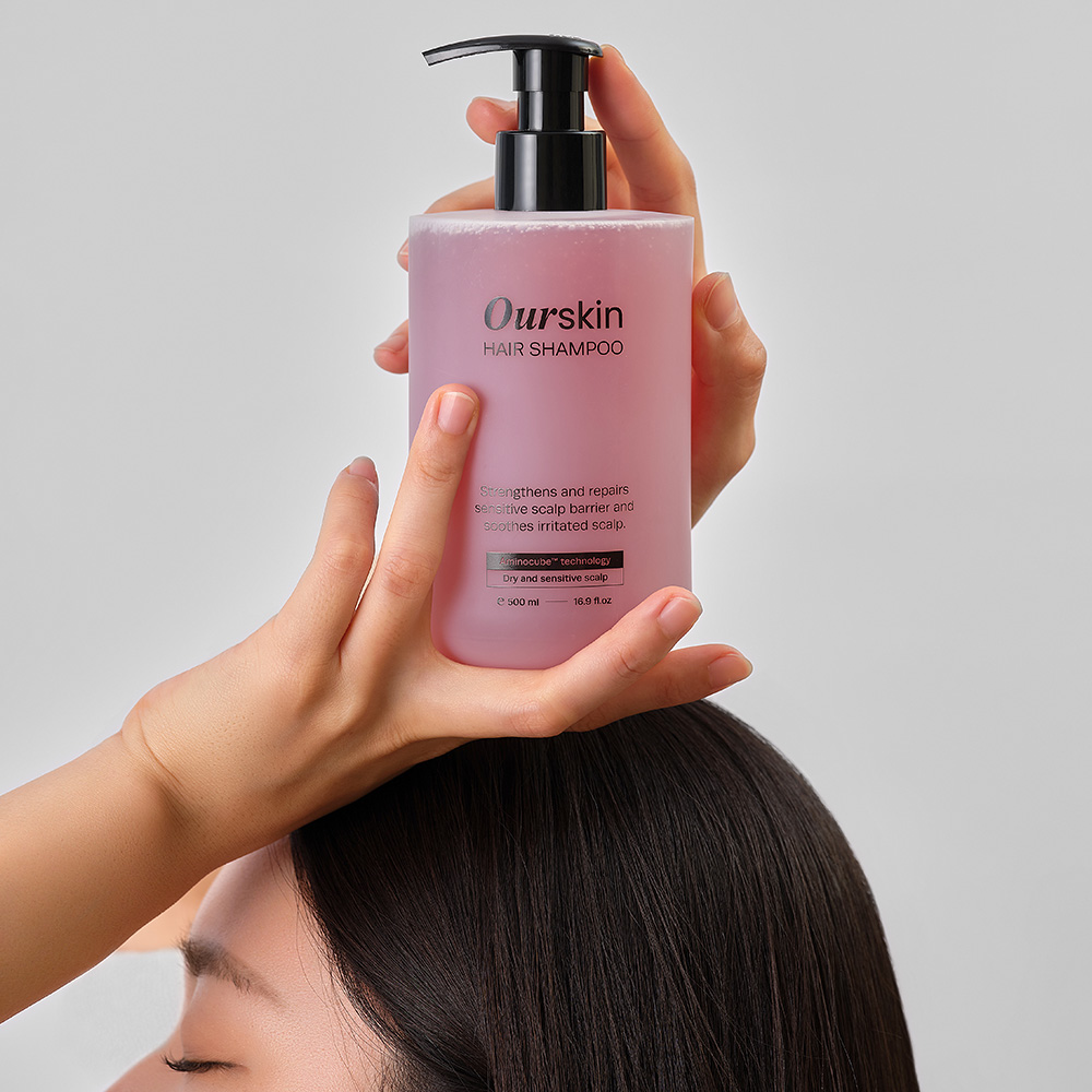 아워스킨 헤어 샴푸 대용량 단백질 수분 영양 보습 청소년 가려운 두피 500ml 2개