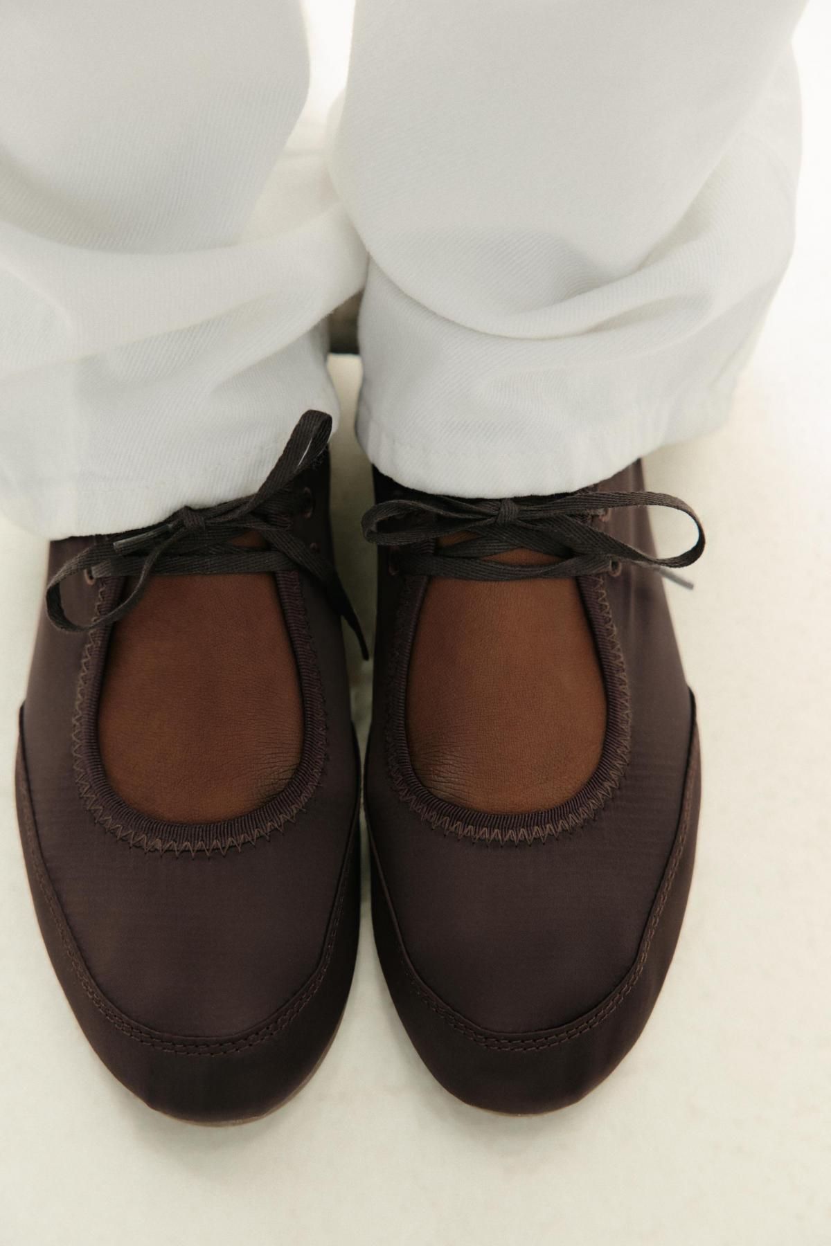 자라 스포츠 발레리나 레이스업 플랫슈즈 5205/610 BROWN - 상세 이미지 2