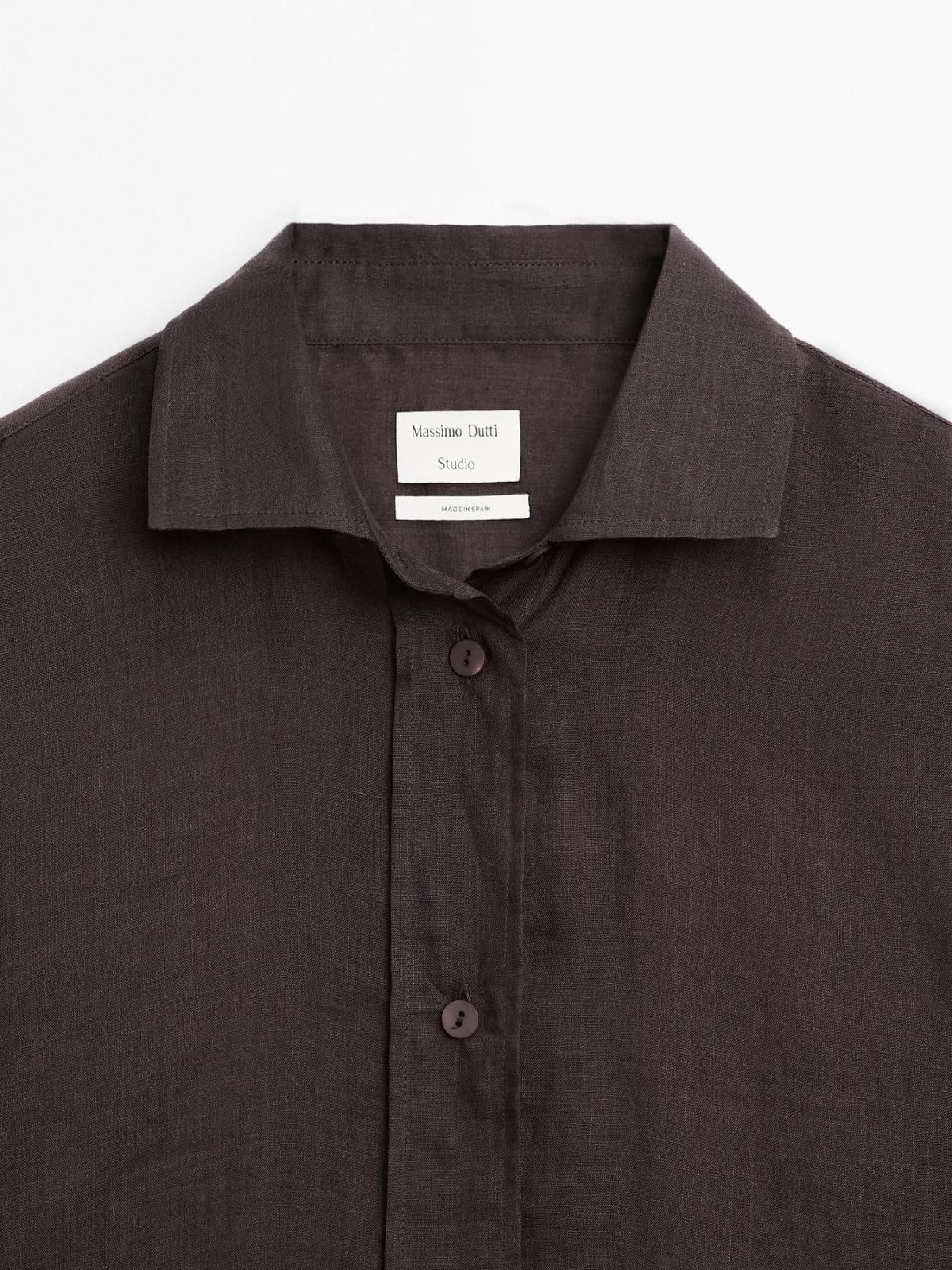 마시모두띠 트렌디 시스루 라미 롱 셔츠 9407/954 BROWN - 상세 이미지 3
