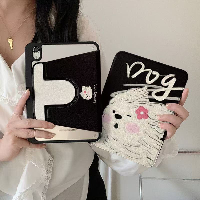 블랙 애니멀 회전 아이패드 케이스 iPadair4/5/6/7 iPadPro/11A16/10 - 메인 이미지