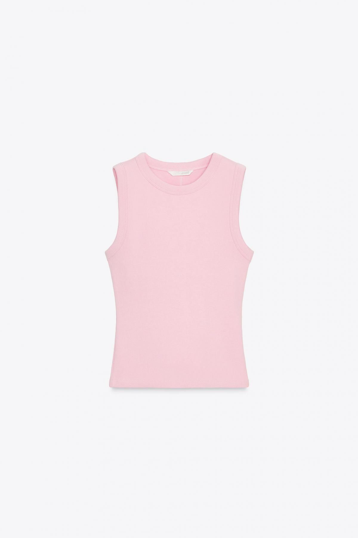 자라 베이직 골지 민소매 탑 4424/300 PINK - 메인 이미지