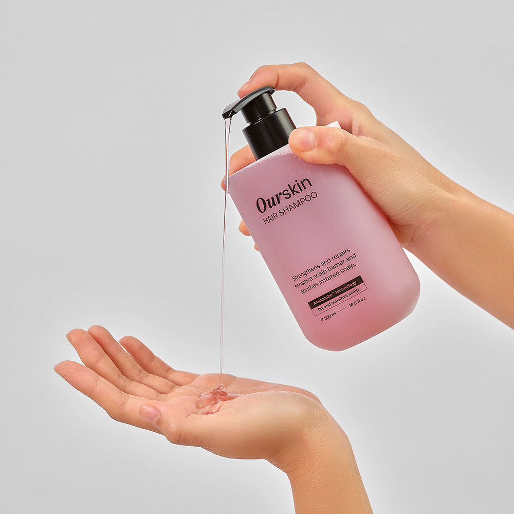 아워스킨 헤어 샴푸 대용량 단백질 수분 영양 보습 청소년 가려운 두피 500ml 2개