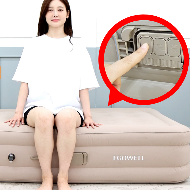 유니언 에어침대 캠핑 에어매트 내장형 원터치 자동펌프 프리미엄 싱글(40cm), 40cm, 골드베이지