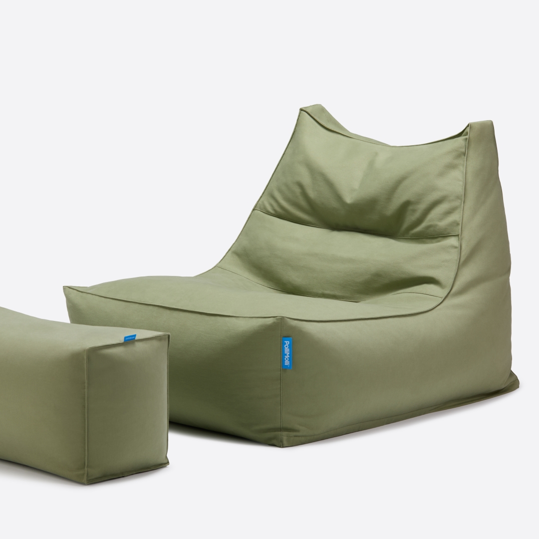 폴리몰리 빈백소파 1인용 대형 607C 코튼 좌식 쇼파, 말차 그린 (메시속커버, 선택안함)