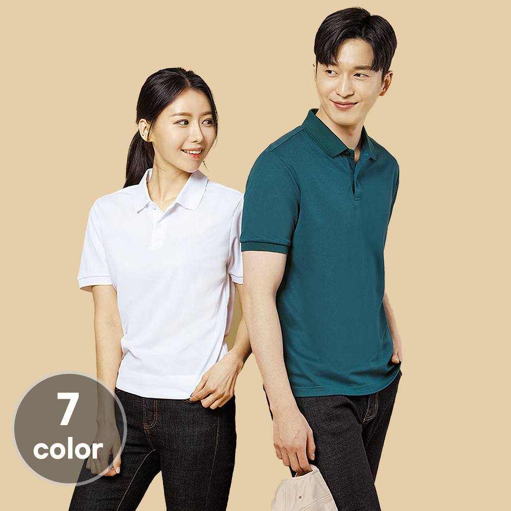 (7color)쿨론시원한반팔기능성 카우스티셔츠(소매시보리)식당 음식점 가게티 단체티 홀서빙복 - 상품 이미지