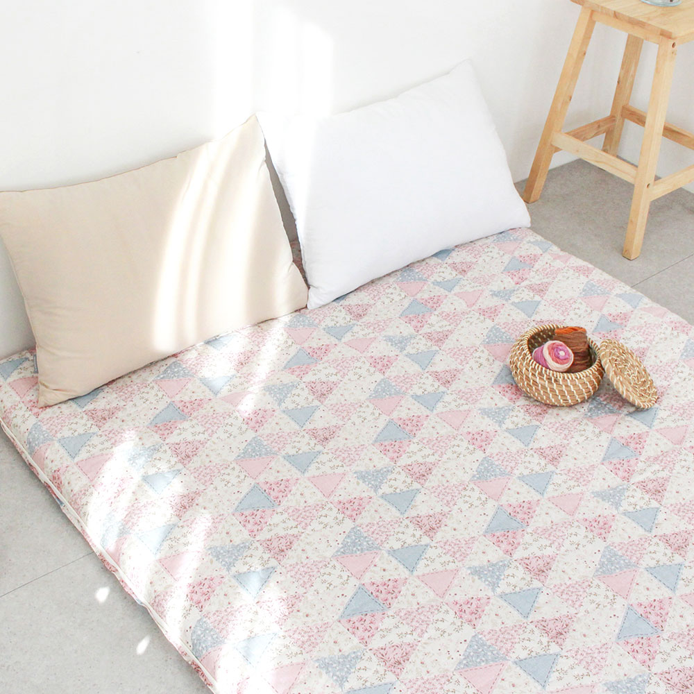 아르떼베딩 국산 순면누빔 요매트 (솜포함) 바닥요 스테이 핑크 싱글 5cm