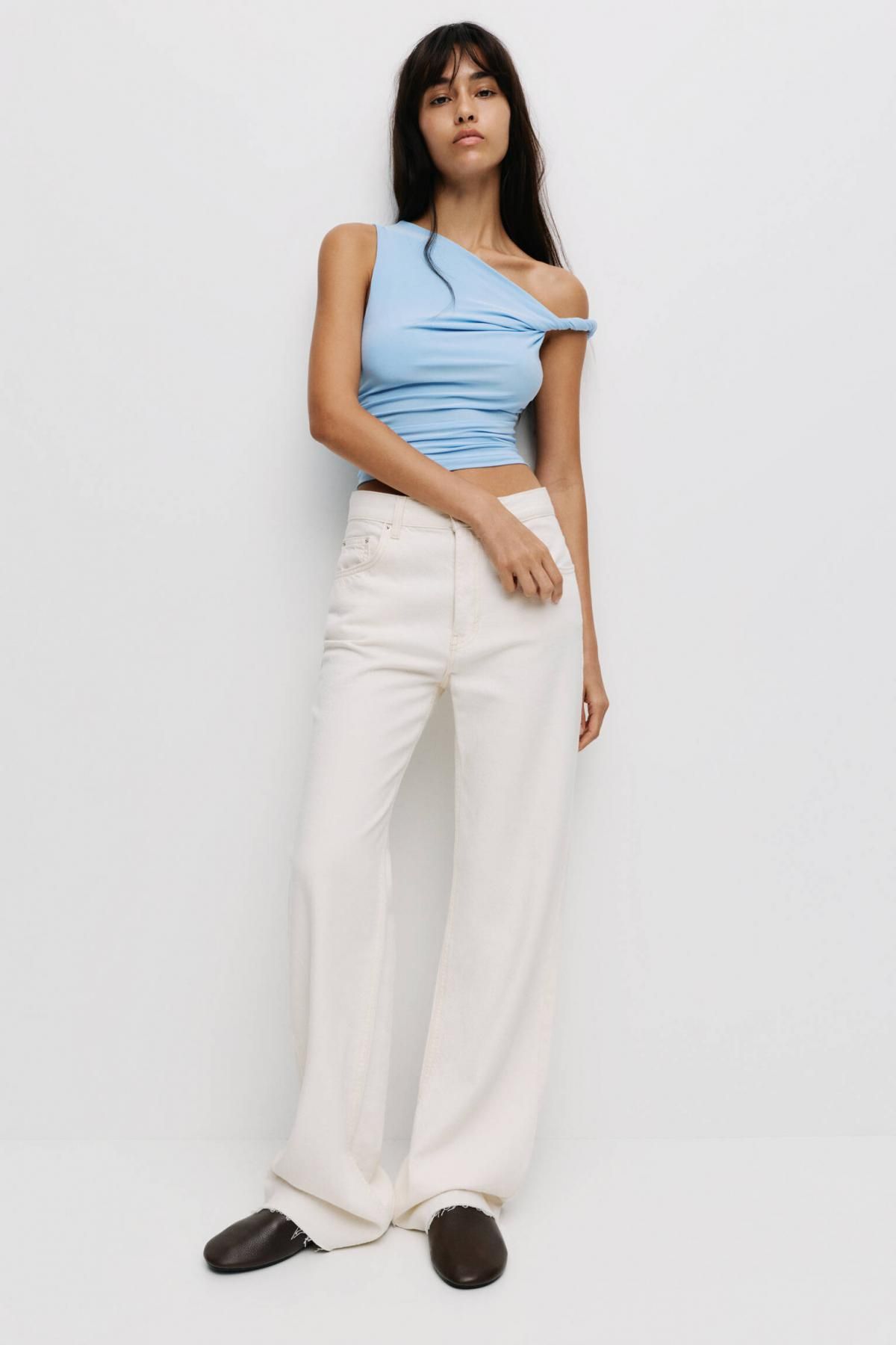 풀앤베어 트위스트 스트랩 민소매 탑 7151/320 PALE BLUE - 상세 이미지 5