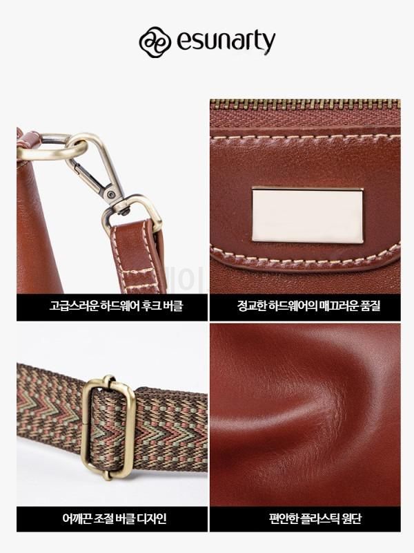 여성 소프트 가죽 메신저백 데일리 숄더백 중년 엄마 가방 고급스러운 디자인 - 상세 이미지 4