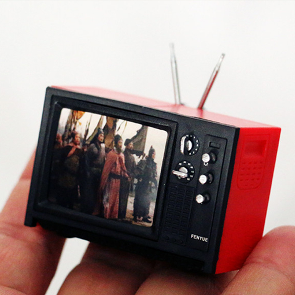레트로 안테나 브라운관 TV 미니어처 2컬러 카페 홈인테리어 납골당꾸미기 옛날테레비 - 상세 이미지 3
