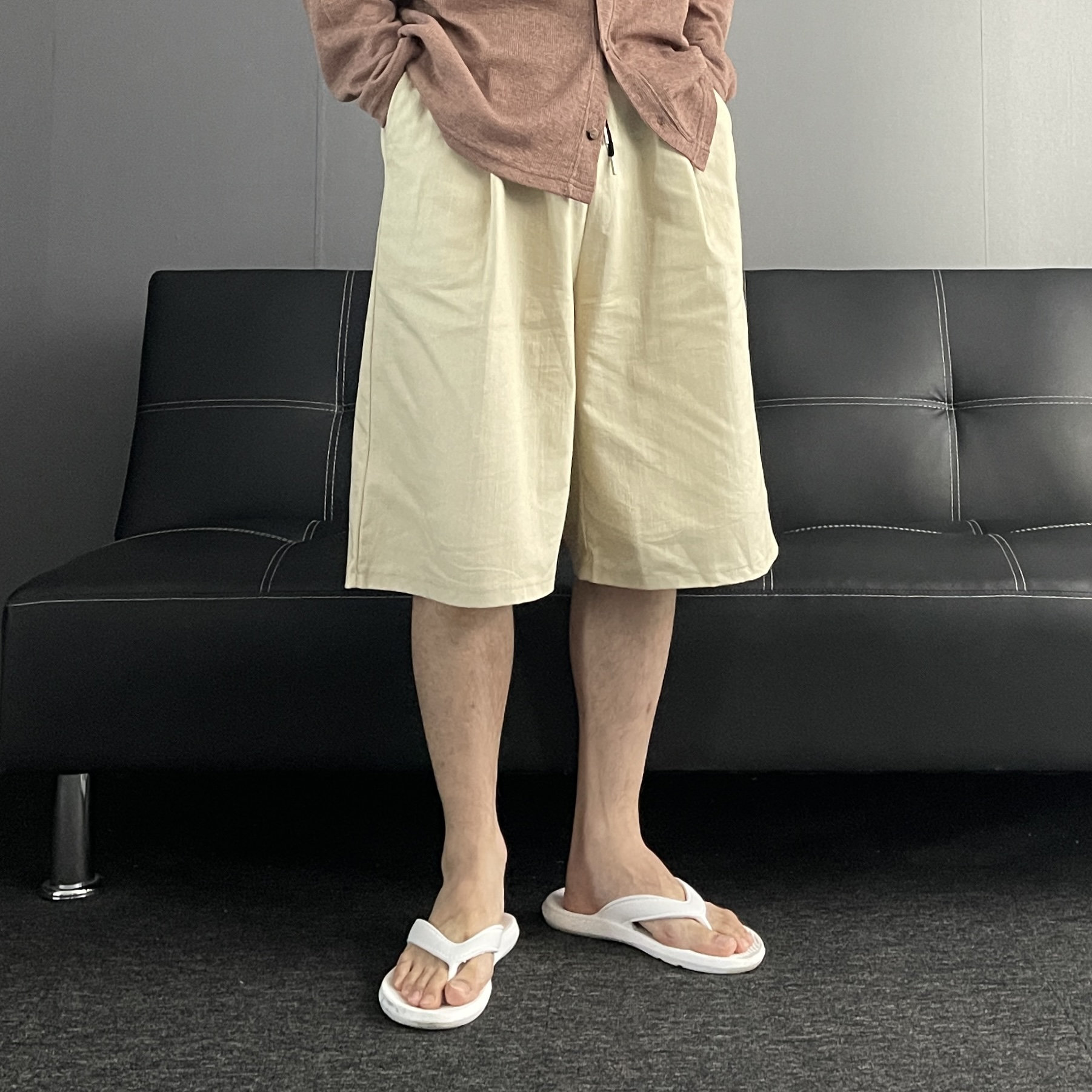 남자버뮤다팬츠 흰반바지 남자와이드반바지 이미지 7