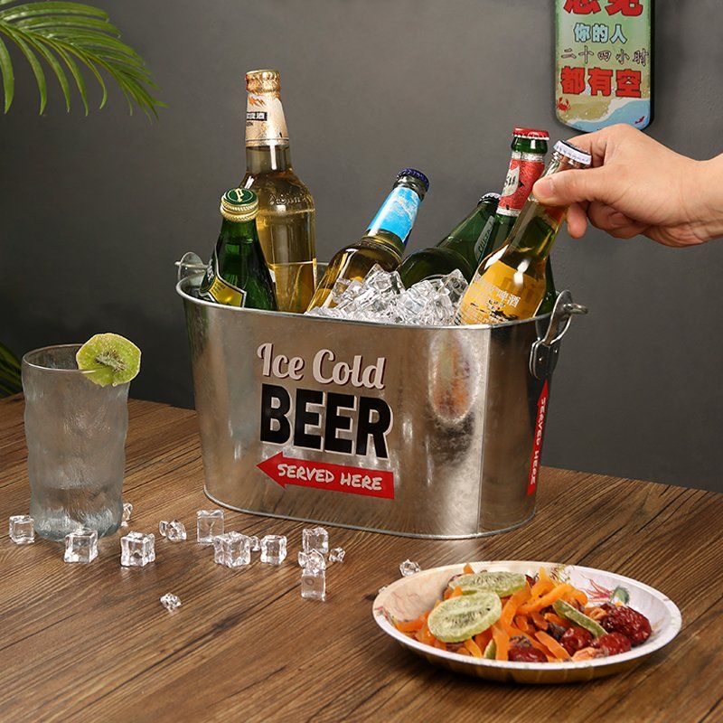 레트로 맥주 아이스 버킷 샴페인 얼음통 바스켓 양주 클럽 - 상세 이미지 4