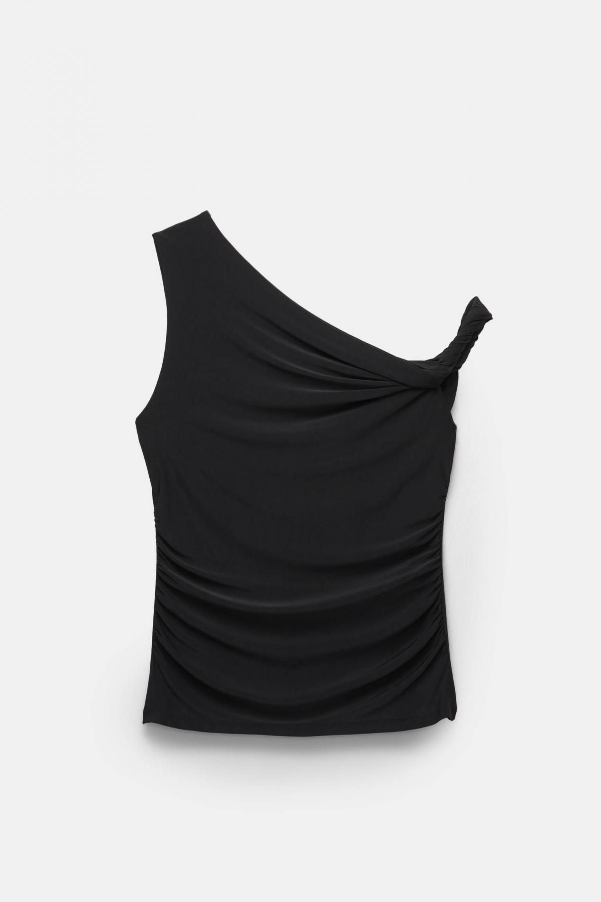 풀앤베어 언발란스 트위스트 슬리브리스 탑 7151/320 BLACK - 상품 이미지