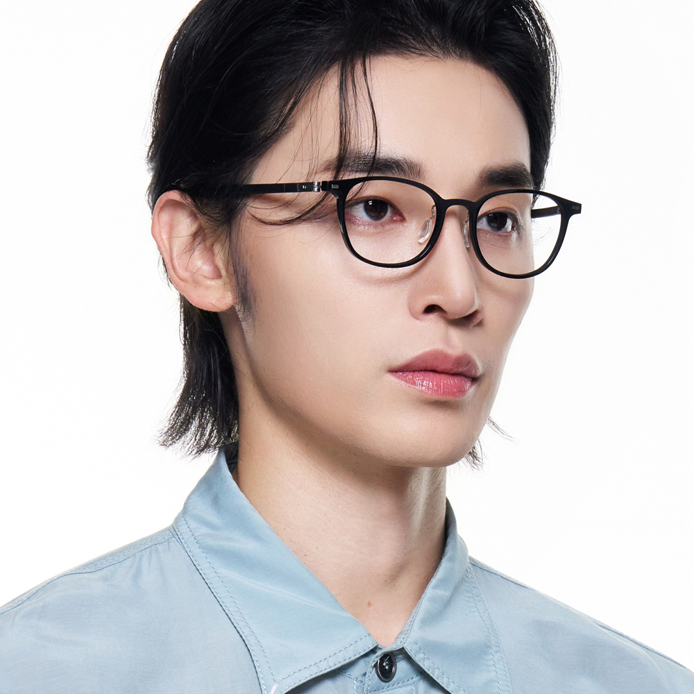 블루스크린차단 초경량 국산 나사없는 사각 뿔테 안경 투명