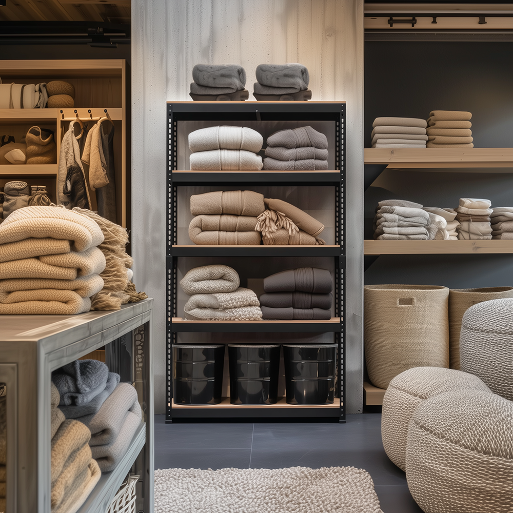 스피드랙 V2 5단 철제선반 12T합판 조립식앵글 창고 베란다 무볼트 3003001200