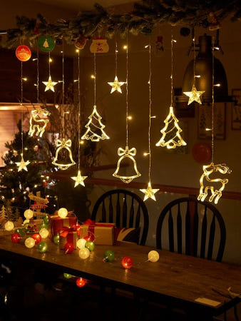 상세페이지 참조 [해외]달조명 별 조명 무드등 화환 줄 펜던트 3M 작동 특가 화려한 대별 2.5m-평행형