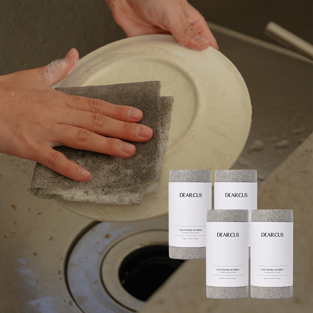 디어커스 그레이 원데이 수세미 60매 2팩+2팩