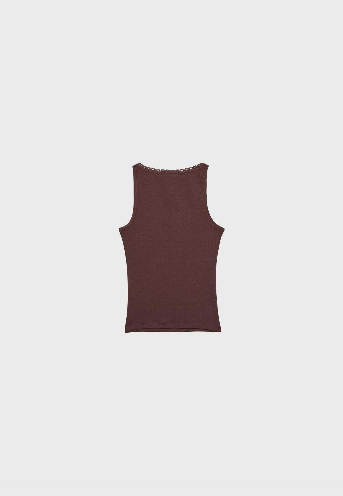 스트라디바리우스 플라워 레이스 레이서백 민소매탑 6752/833 BROWN - 상세 이미지 2