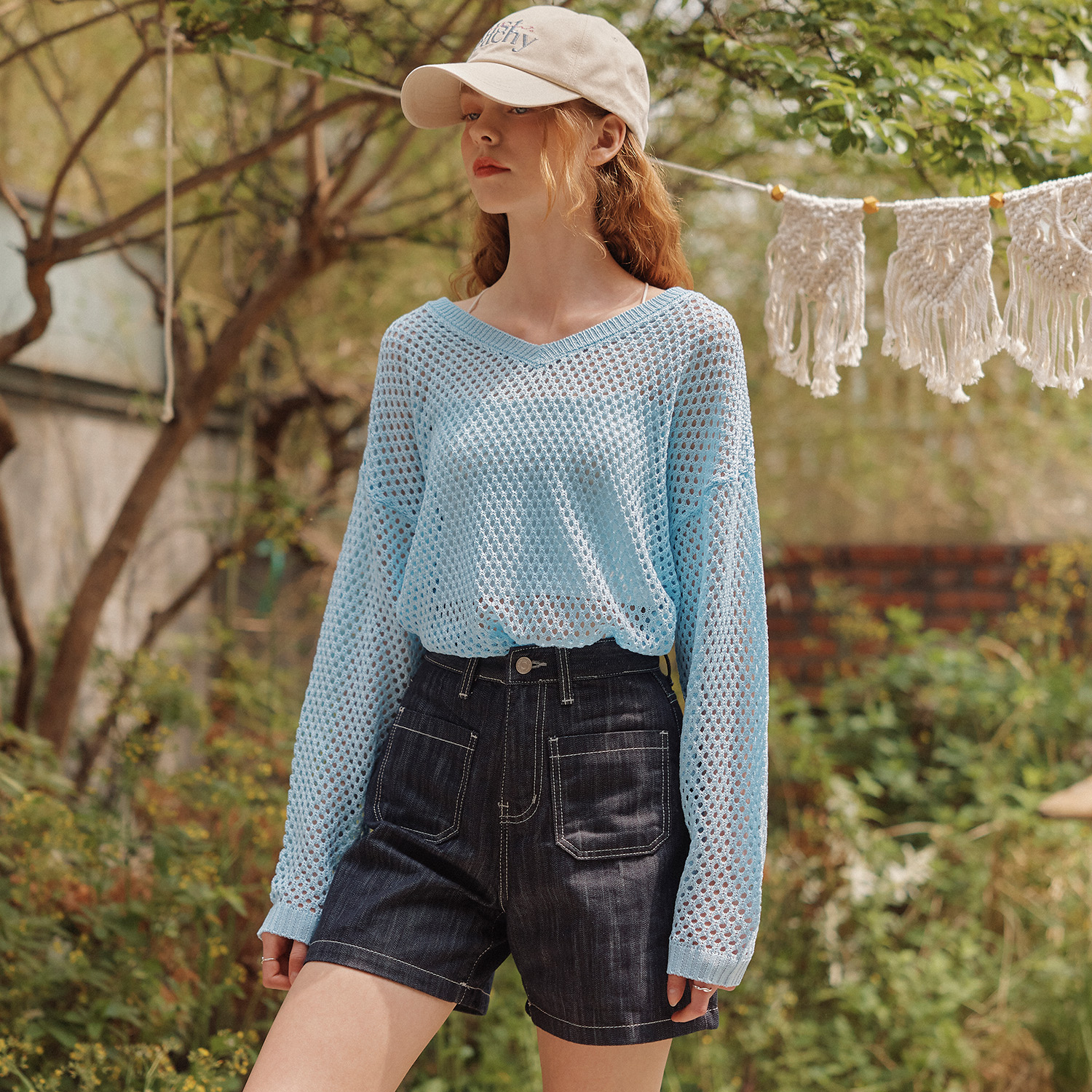 [제로스트릿]스티치 데님 반바지 STITCH DENIM SHORT PANTS / DEEP INDIGO - 상세 이미지 3