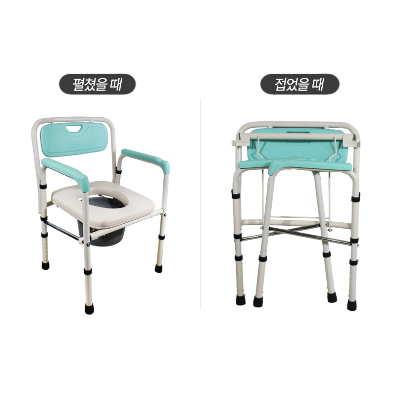 탑메디칼 이동식변기 접이식 좌변기 노인 환자용 변기 간이 요강 이동 환자 화장실 의자 - 상세 이미지 4