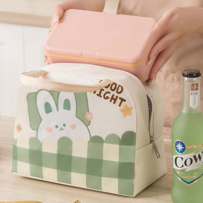 보온보냉백 쿨러백 도시락가방 토끼 강아지 귀있는 입체곰 택1 직장인 도시락 피크닉 소풍 - 상세 이미지 3