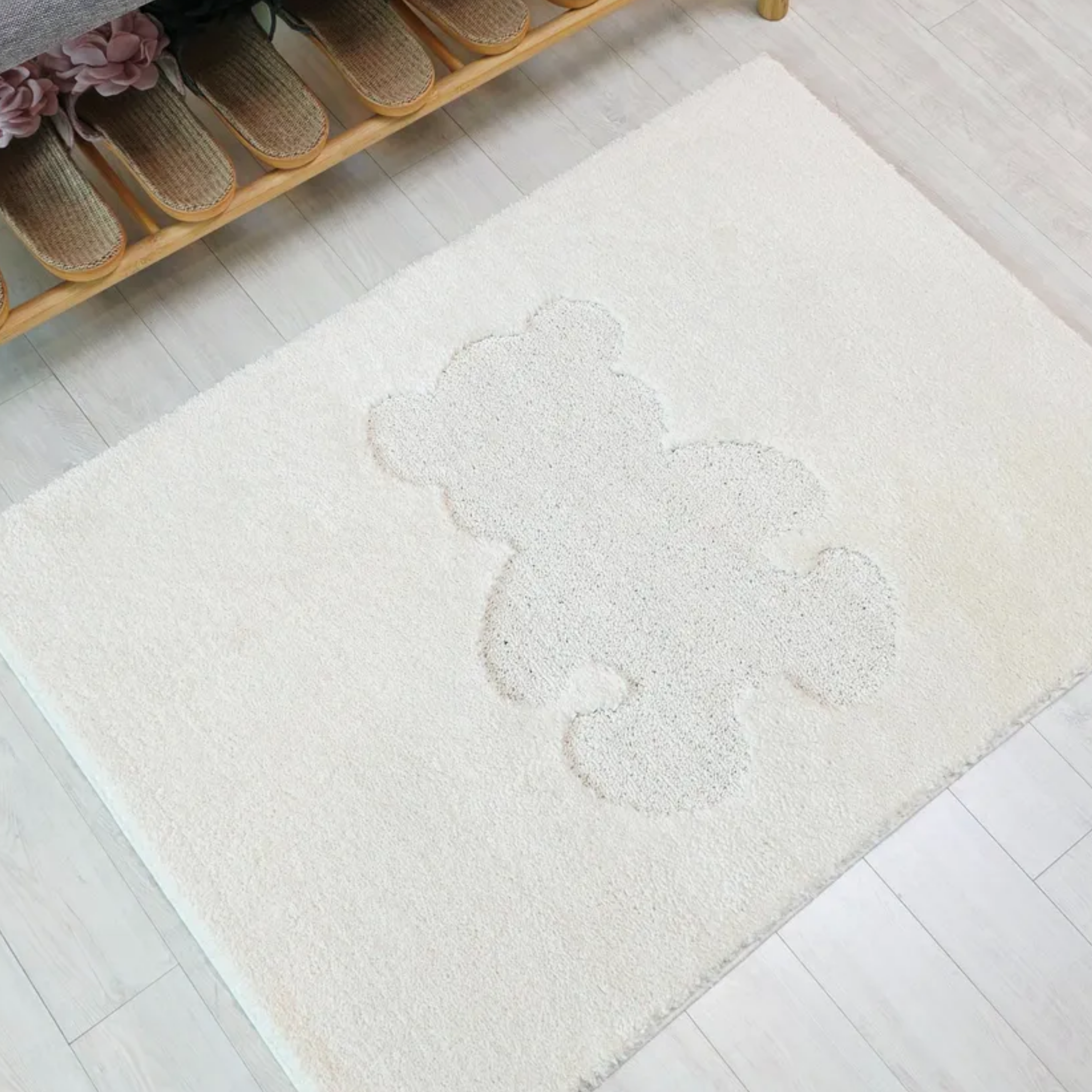 홈집합 국내산 고급 극세사 발매트 러그매트 물세탁 아이보리 45x65cm