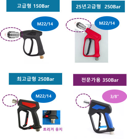 [자체]고압세척기용 원터치 미니고압건 : 원터치-셀프락 미니고압건모음 /계양 보쉬 카처 크란즐 Lavor  선택상품 한국배송 (분사노즐 추가구매 옵션)