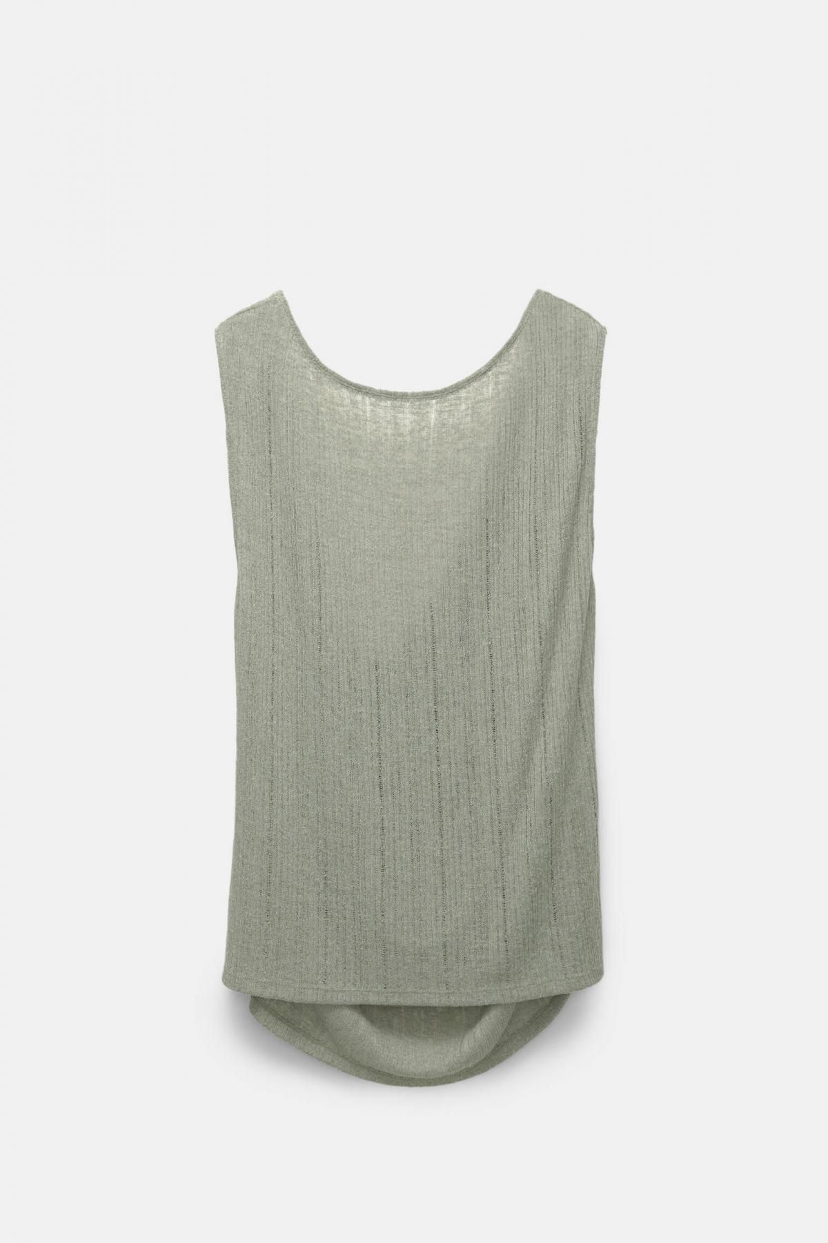 풀앤베어 오픈니트 백리스 라운드넥 민소매 탑 7150/370 GREENISH - 메인 이미지