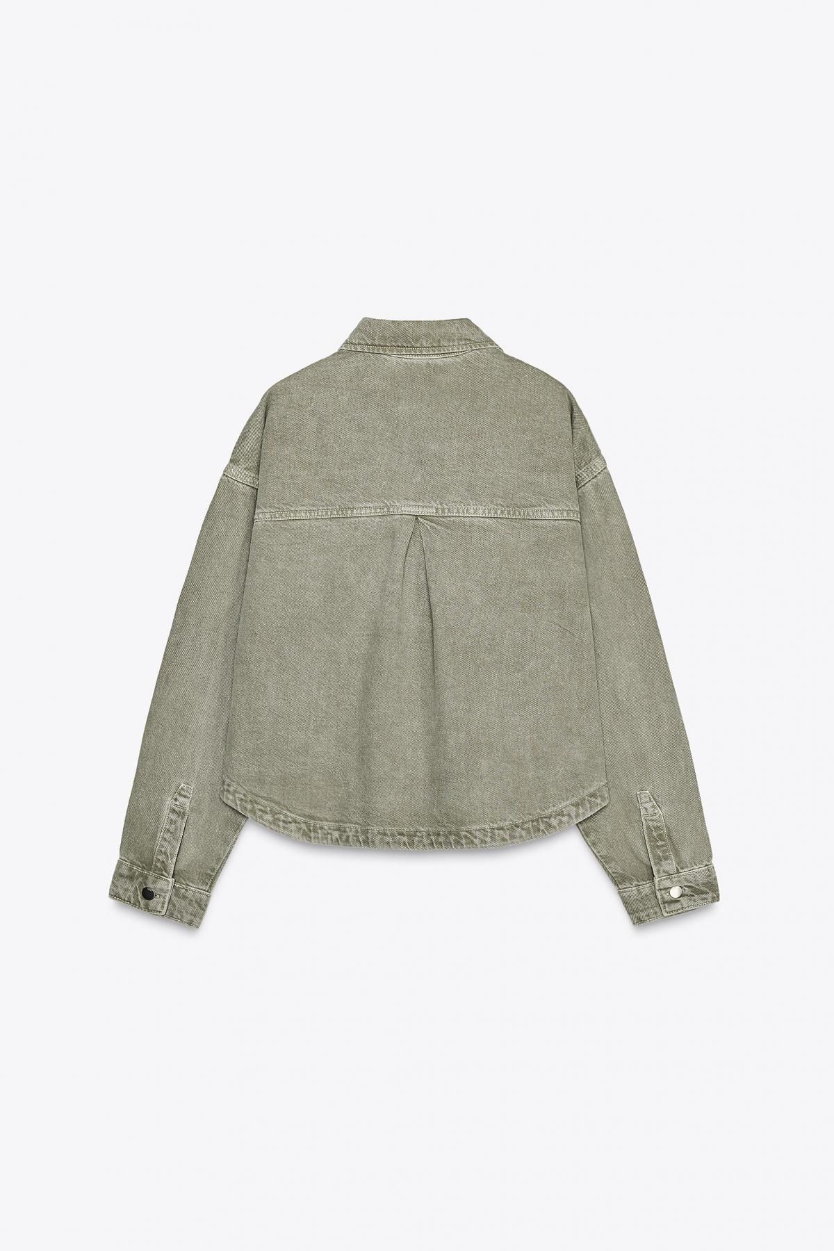 자라 데님 오버핏 테크니컬 재킷 0108/221 KHAKI 이미지 6